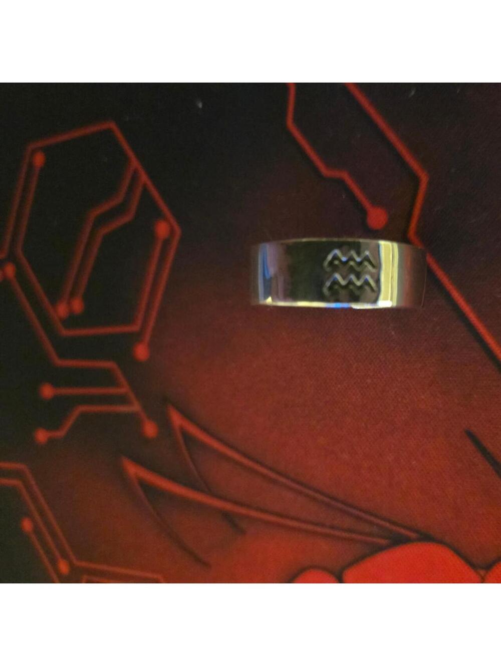 Aquarius stainless steel ring